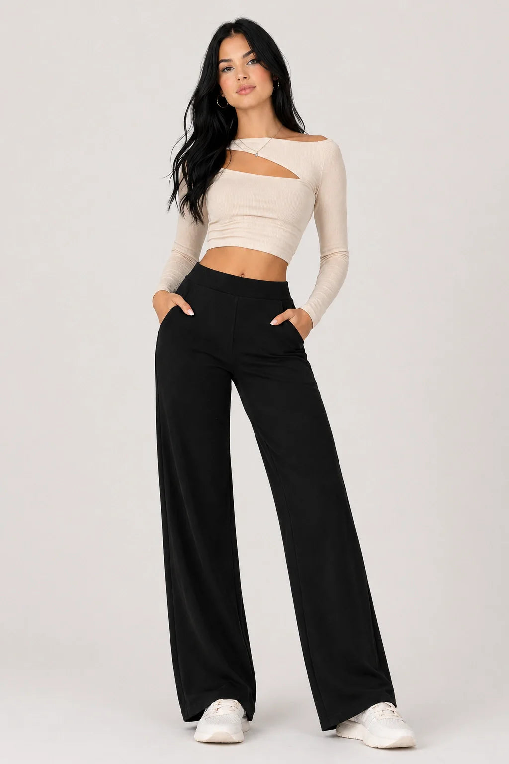 EaseFlow Pants – Flared Fluid Casual Trousers Women