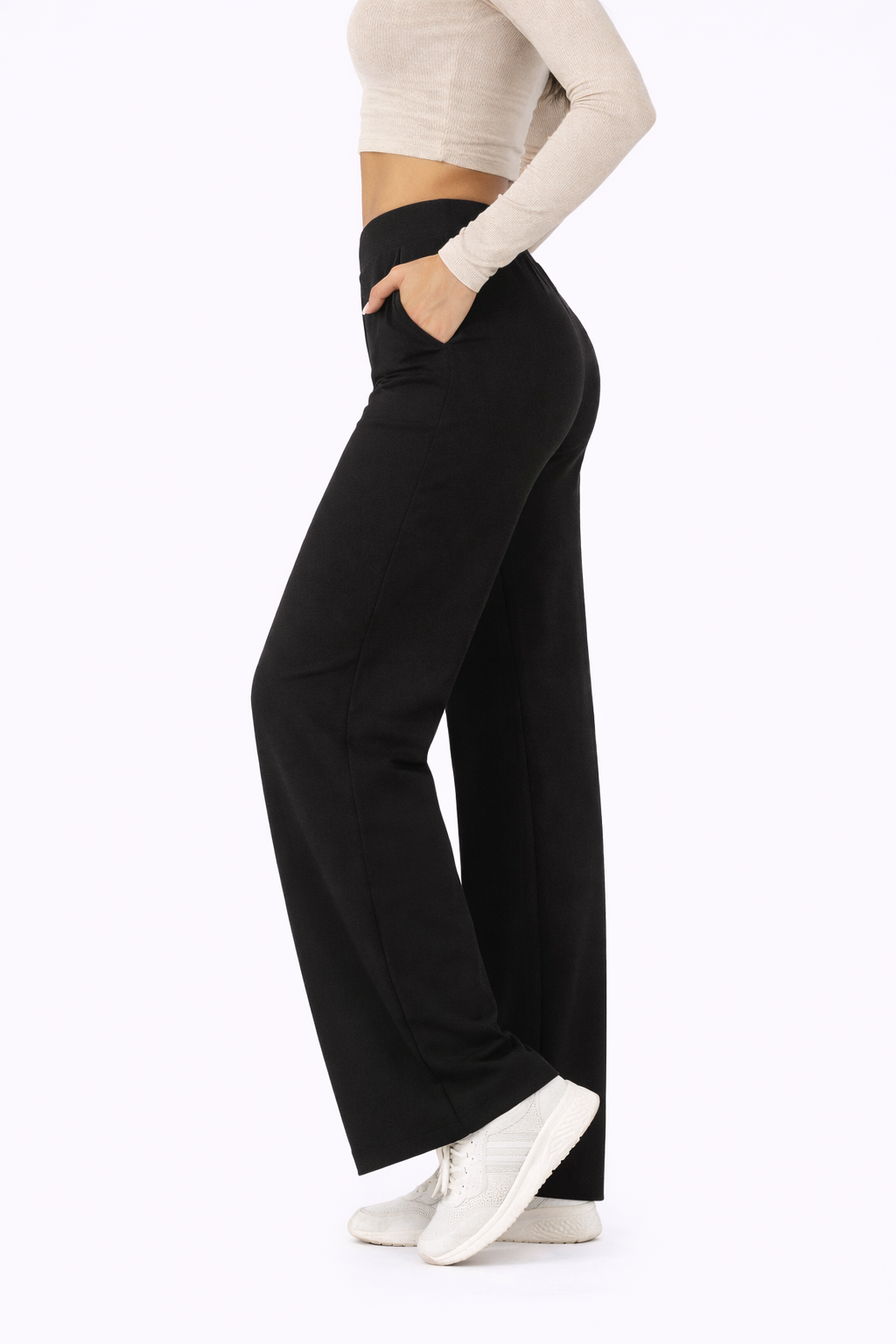 EaseFlow Pants – Flared Fluid Casual Trousers Women