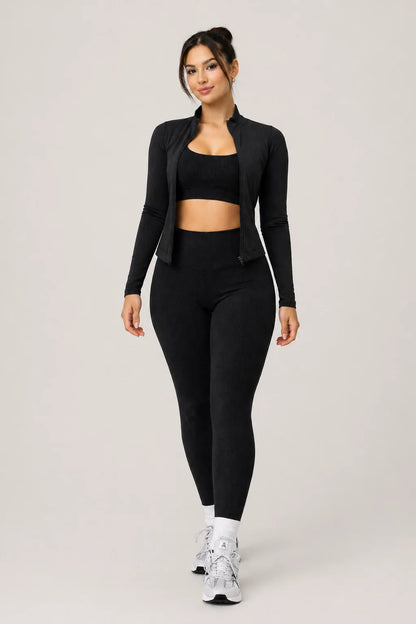 SculptCore Set – 3 Piece Sport Bra Top & Legging Set