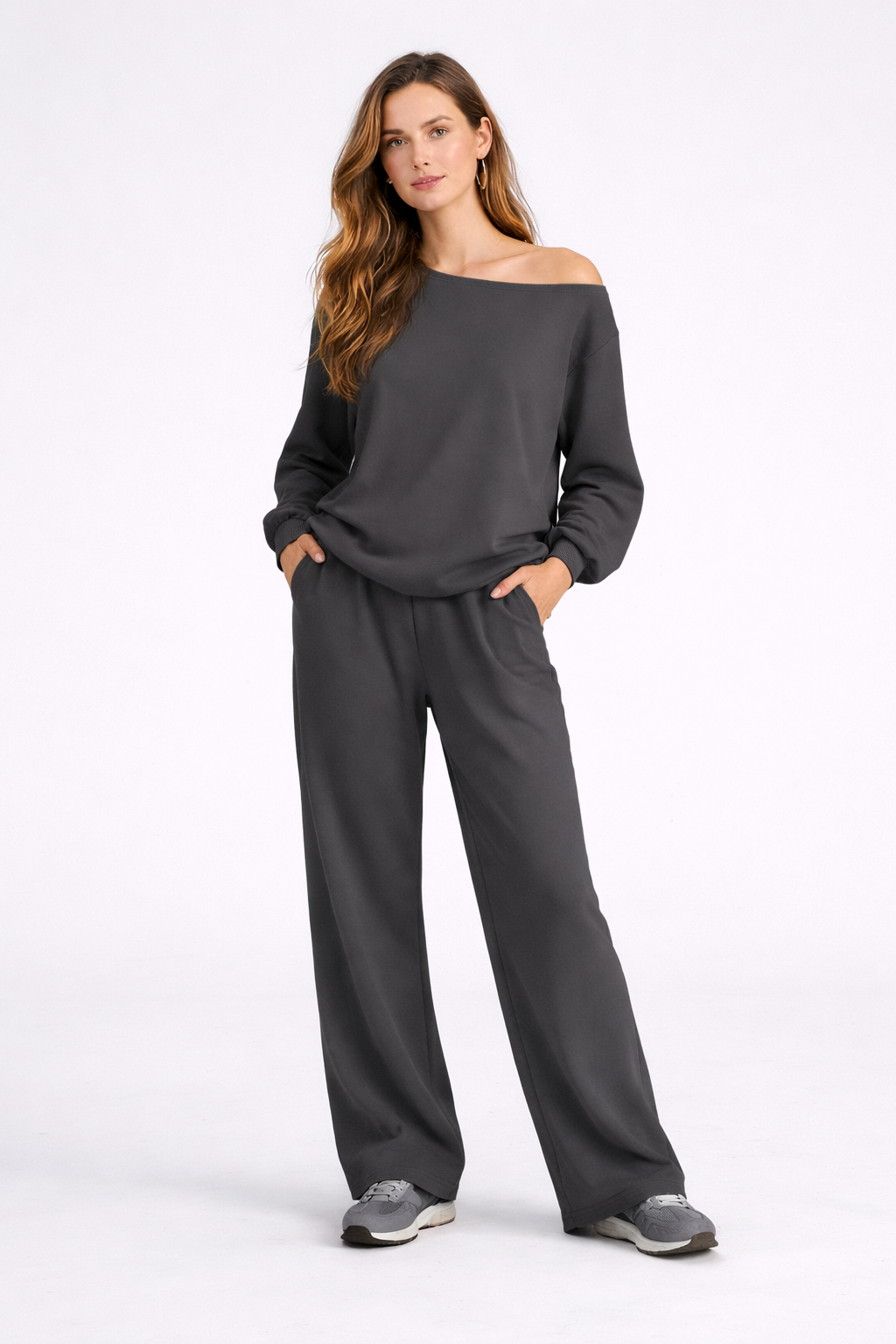 Serene Lounge Set – One Shoulder Relaxed Two Piece Set