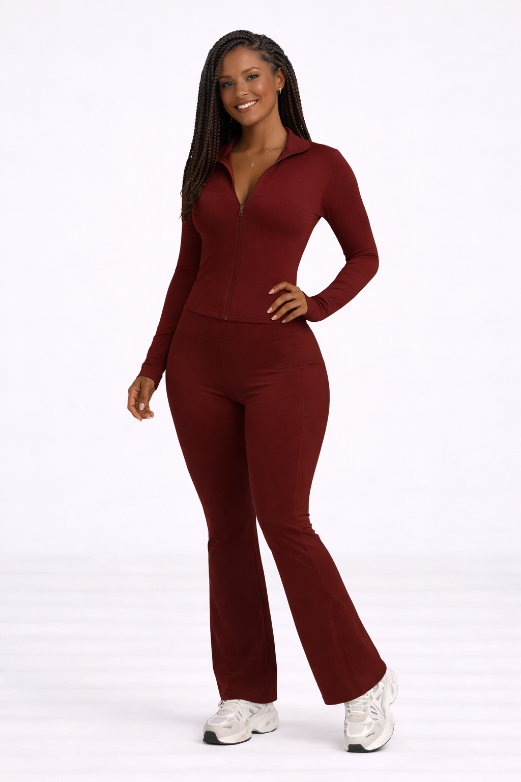 FlowFit Set – Zip Top & Flared Legging Sport Set