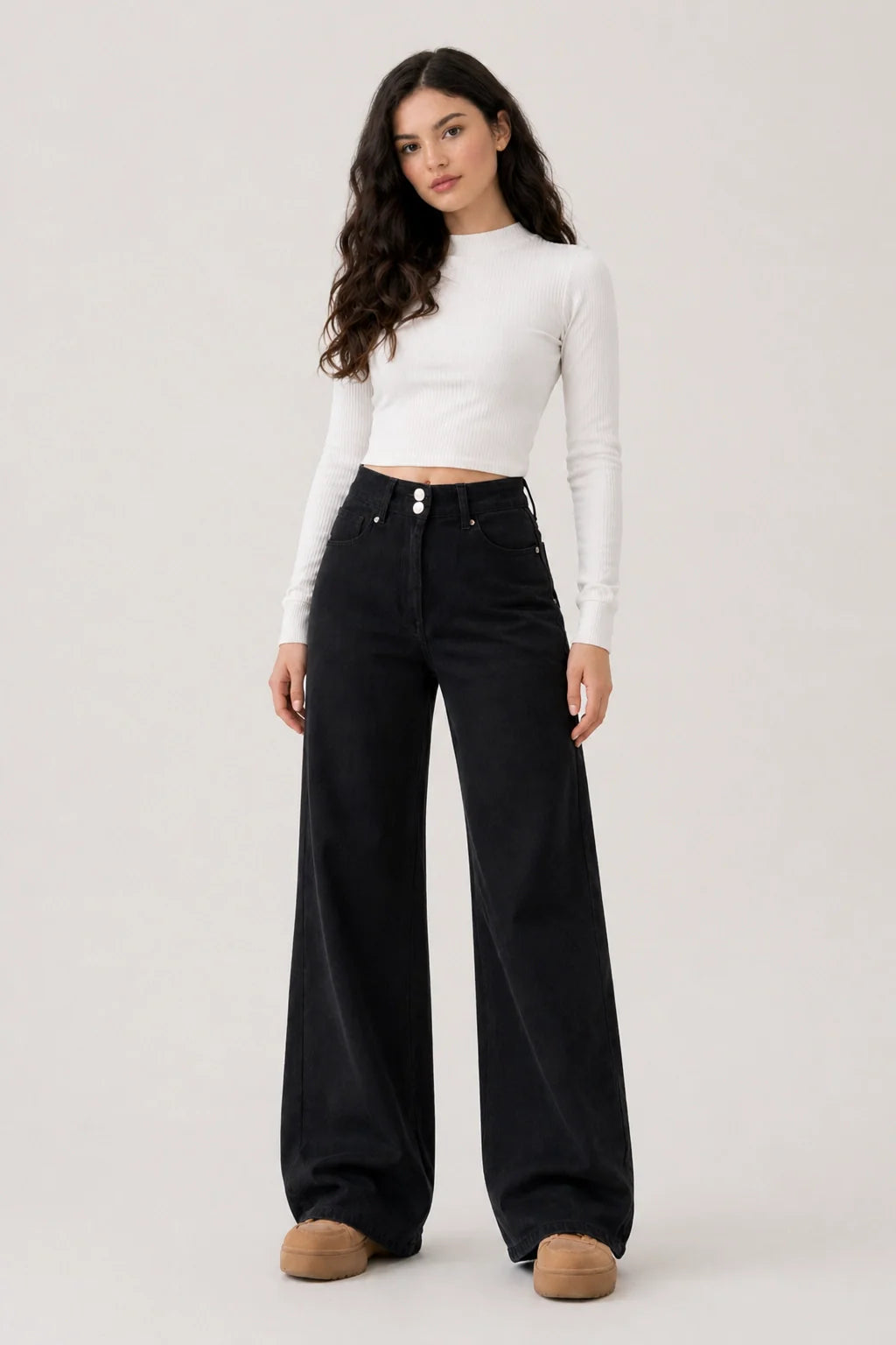 TokyoWide Jeans – Black Wide Leg Denim Japanese Style