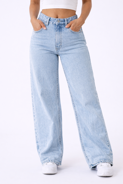 Skyline Jeans – High Waist Wide Leg Light Blue Denim