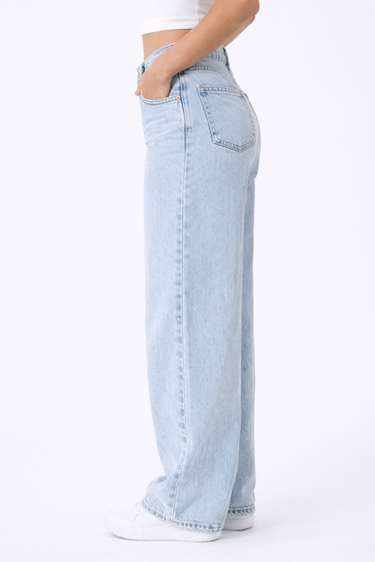 Skyline Jeans – High Waist Wide Leg Light Blue Denim
