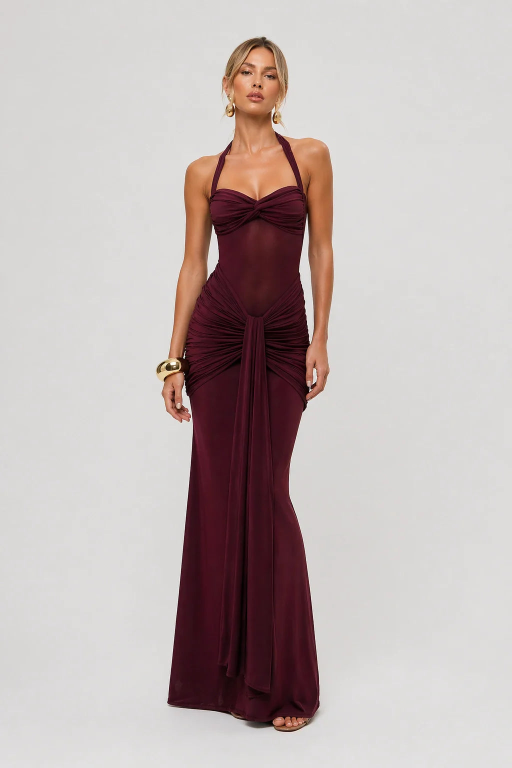 Carmine Dress – Halter Mermaid Maxi Dress