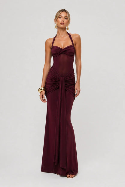 Carmine Dress – Halter Mermaid Maxi Dress