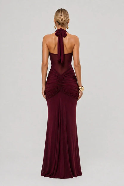 Carmine Dress – Halter Mermaid Maxi Dress