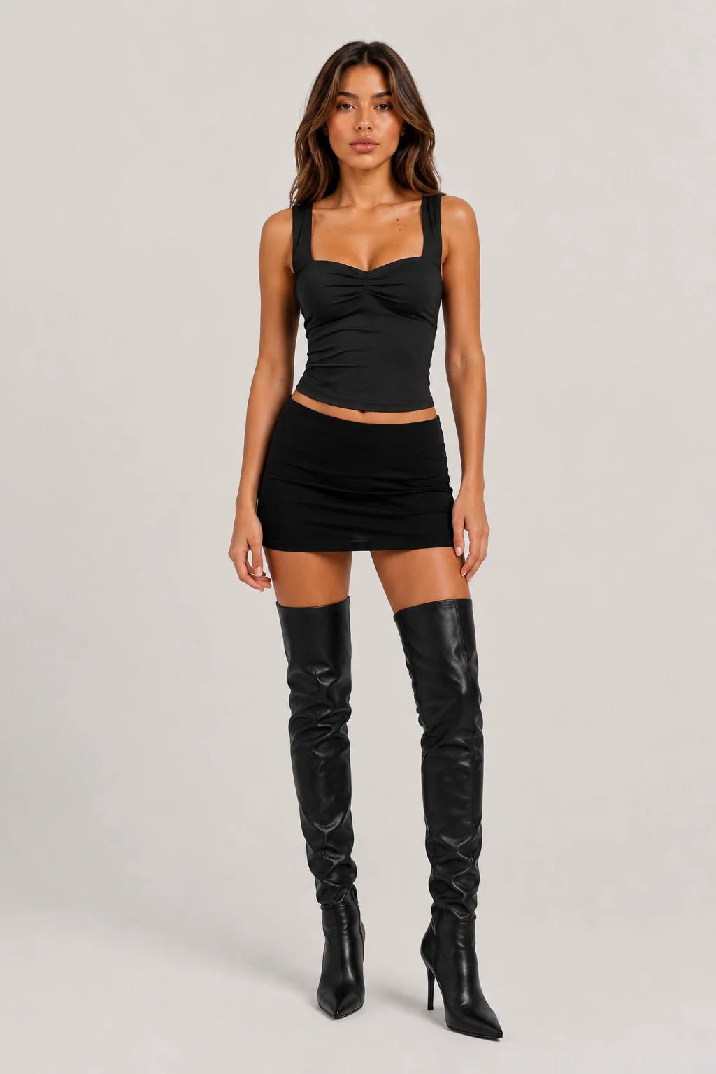 Cleo Top – Ruched Sweetheart Crop Top Women
