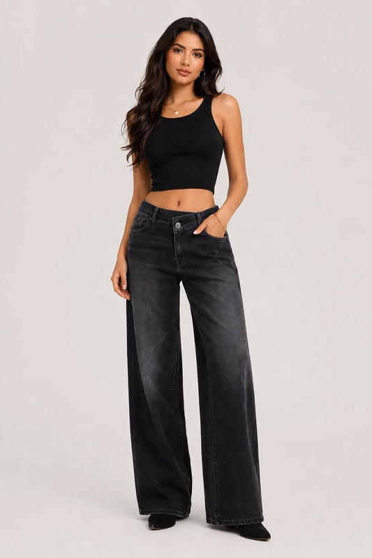 Downtown Jeans – Wide Leg Denim Black & Blue