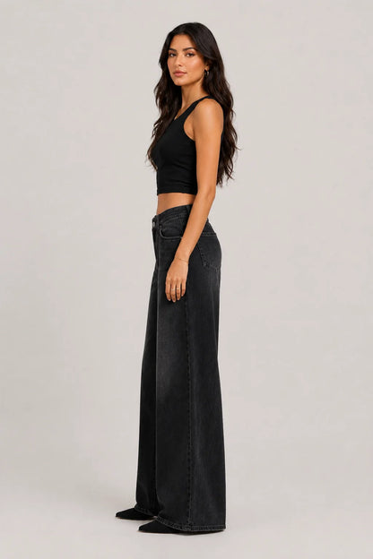 Downtown Jeans – Wide Leg Denim Black & Blue