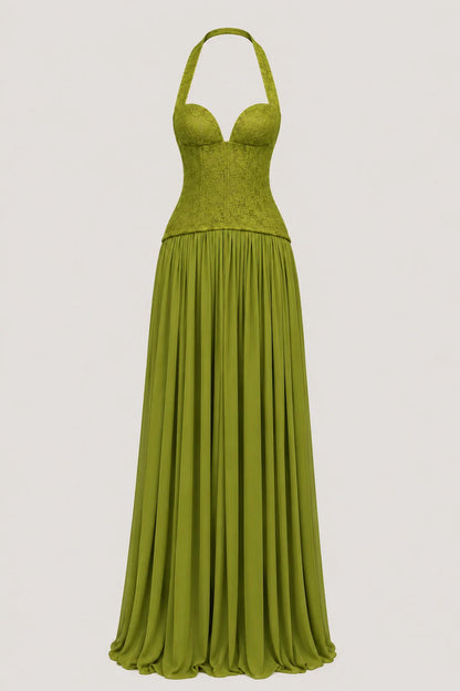 Eden Dress – Lace Corset Chiffon Maxi Dress Formal