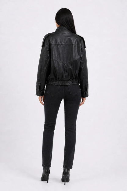Luna Jacket – Faux Leather Biker Jacket Women