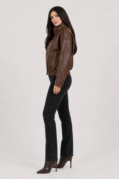 Luna Jacket – Faux Leather Biker Jacket Women