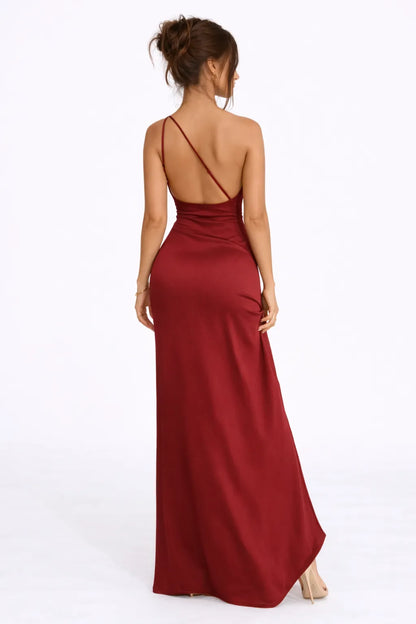 Midnight Muse Dress – One Shoulder Minimalist Maxi Dress