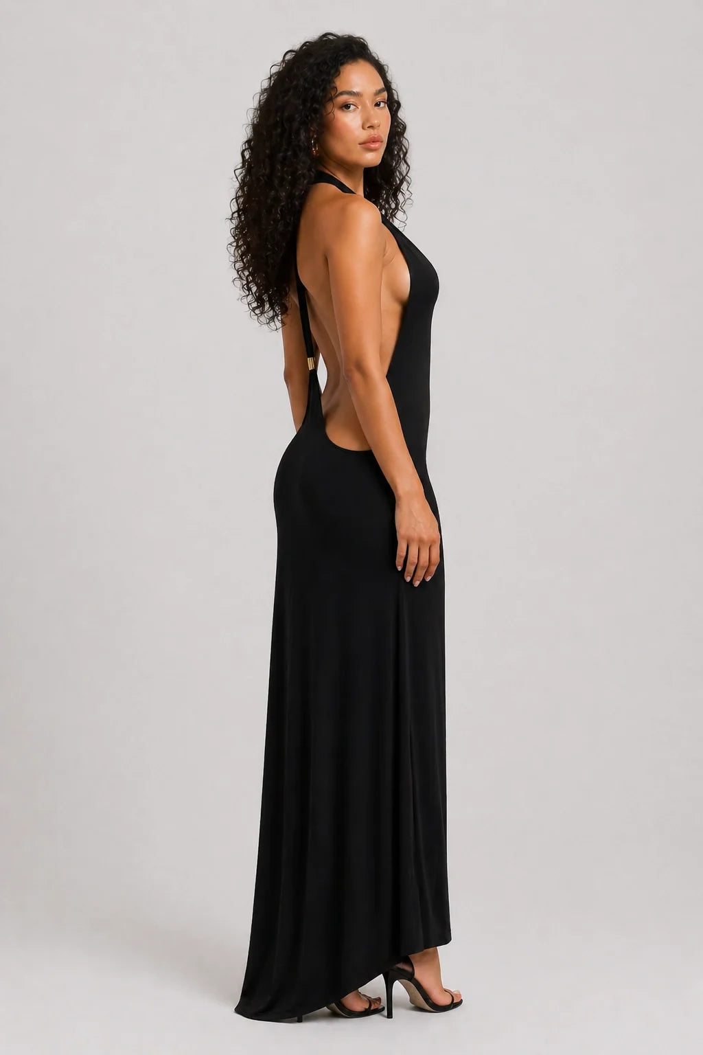 Paloma Dress – Robe Maxi Halter Col V Profond