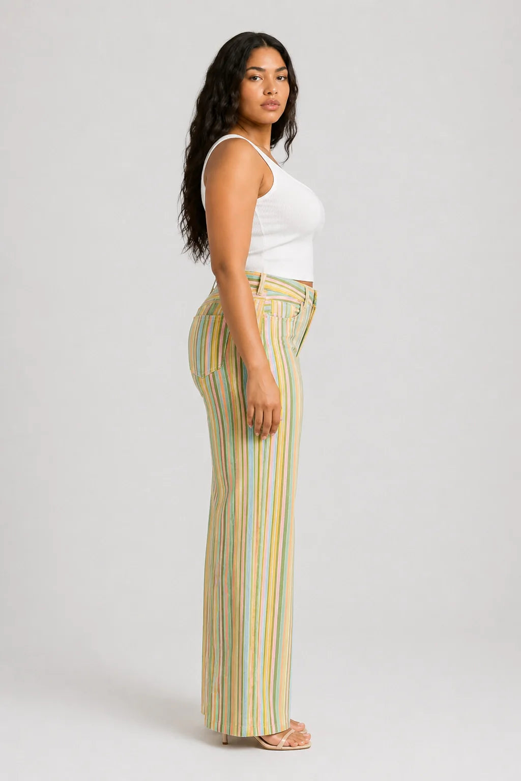 Riviera Jeans – Multicolour Striped Wide Leg Jeans