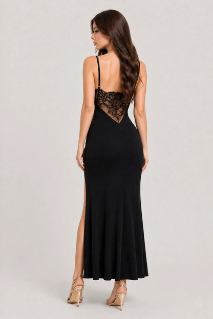 Selene Dress – Spaghetti Strap Maxi Dress High Slit