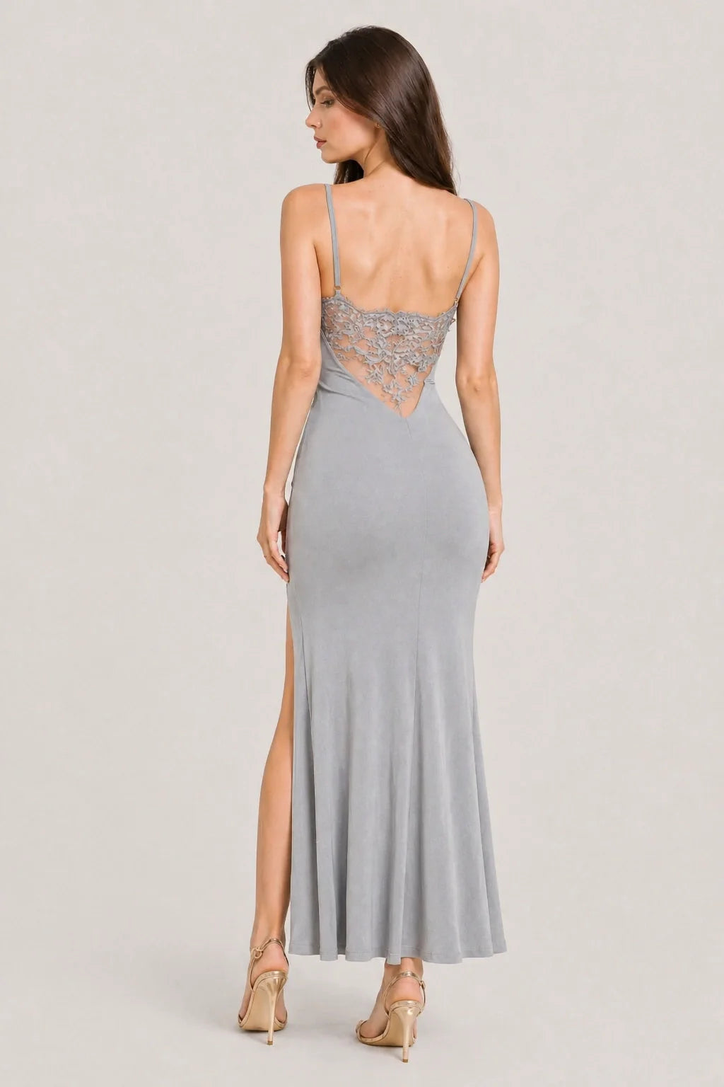 Selene Dress – Spaghetti Strap Maxi Dress High Slit
