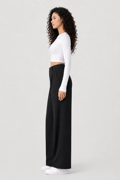 Studio Pants – Elegant Fluid Flared Trousers High Waist