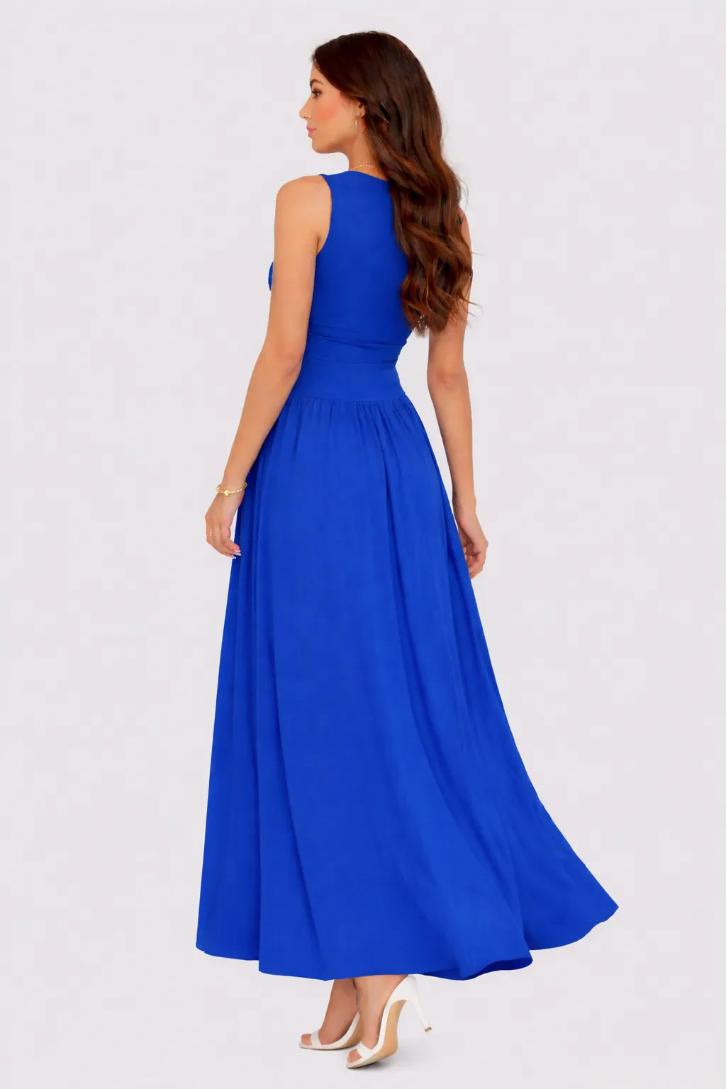 Velouria Dress – Elegant Sleeveless Fitted Maxi Dress